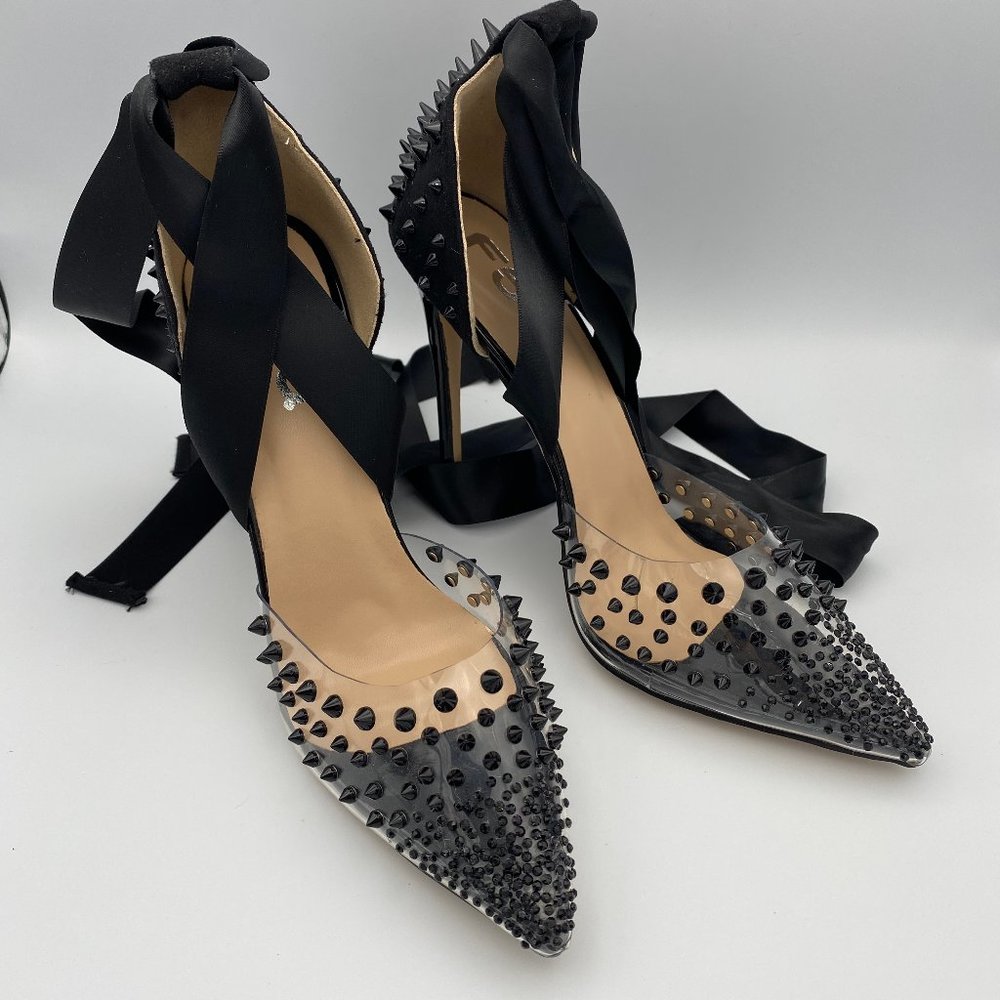 FSJ High Heel Ankle Strap Sandals PVC club shoes - Picture 3 of 6